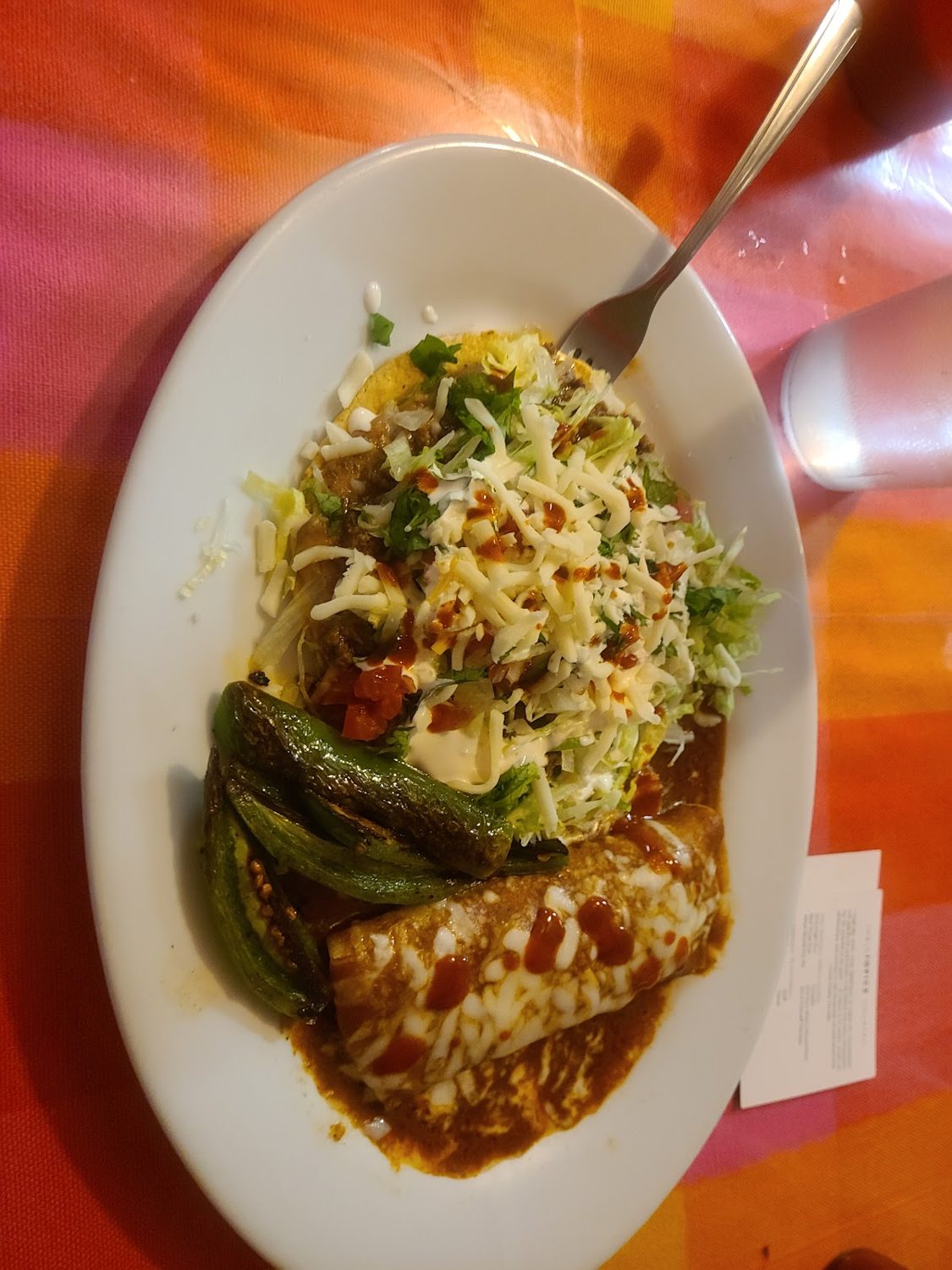 Chile relleno plate with rice at Janitzio